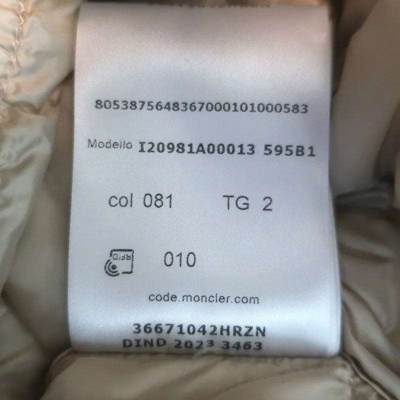 Moncler Grenoble Arolles Ripstop Down Puffer Vest Beige Size 2