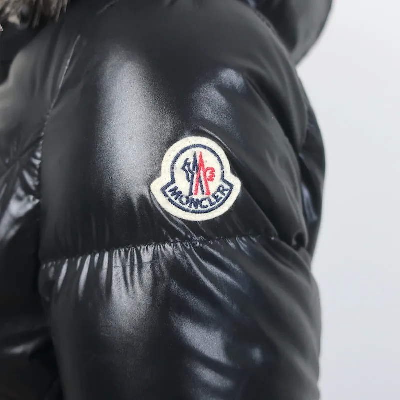 Moncler Ribaudfur Fox Fur-Trimmed Hooded Down Puffer Jacket Black Size 0