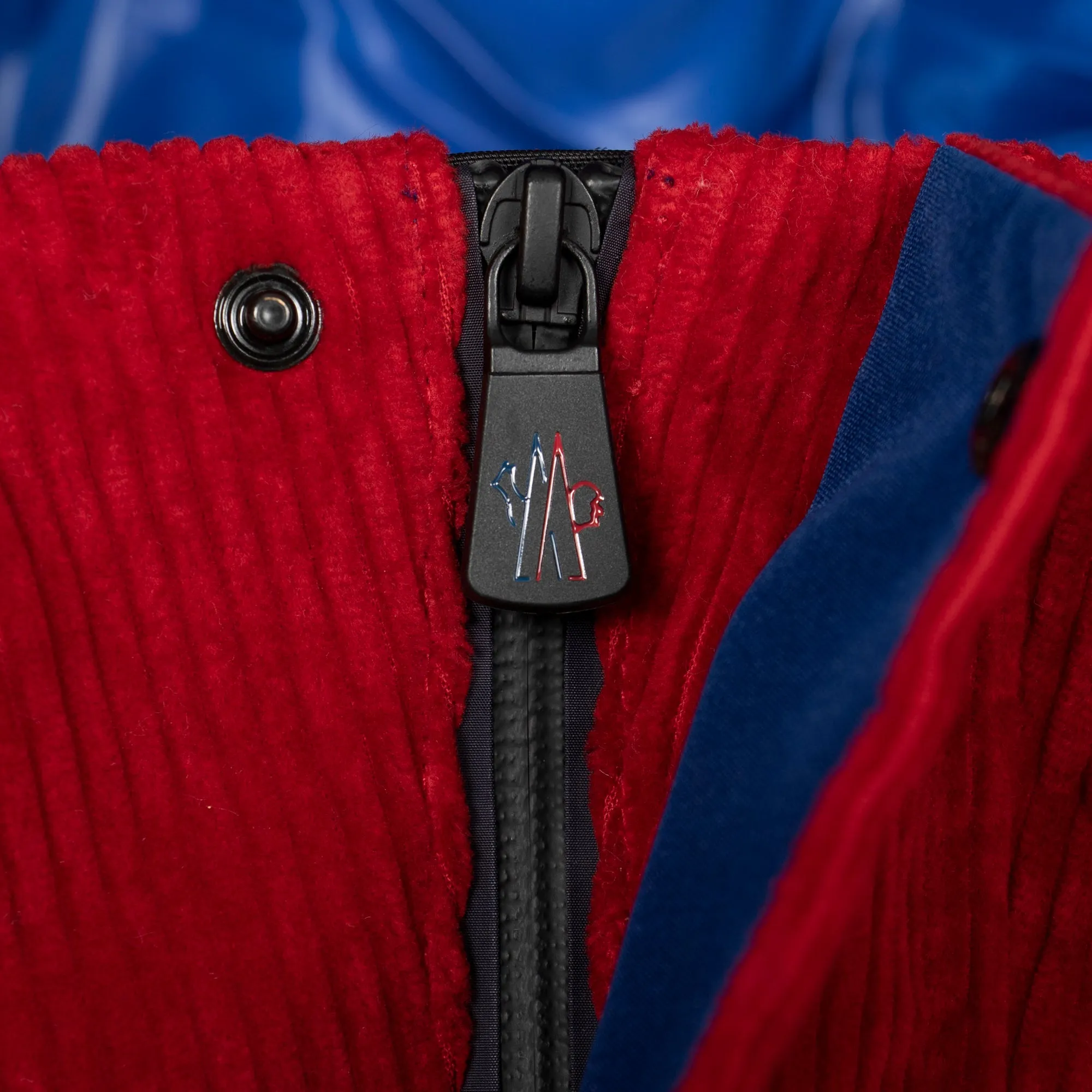 Moncler Stuller Hooded Corduroy Puffer Jacket Size 4 in Red