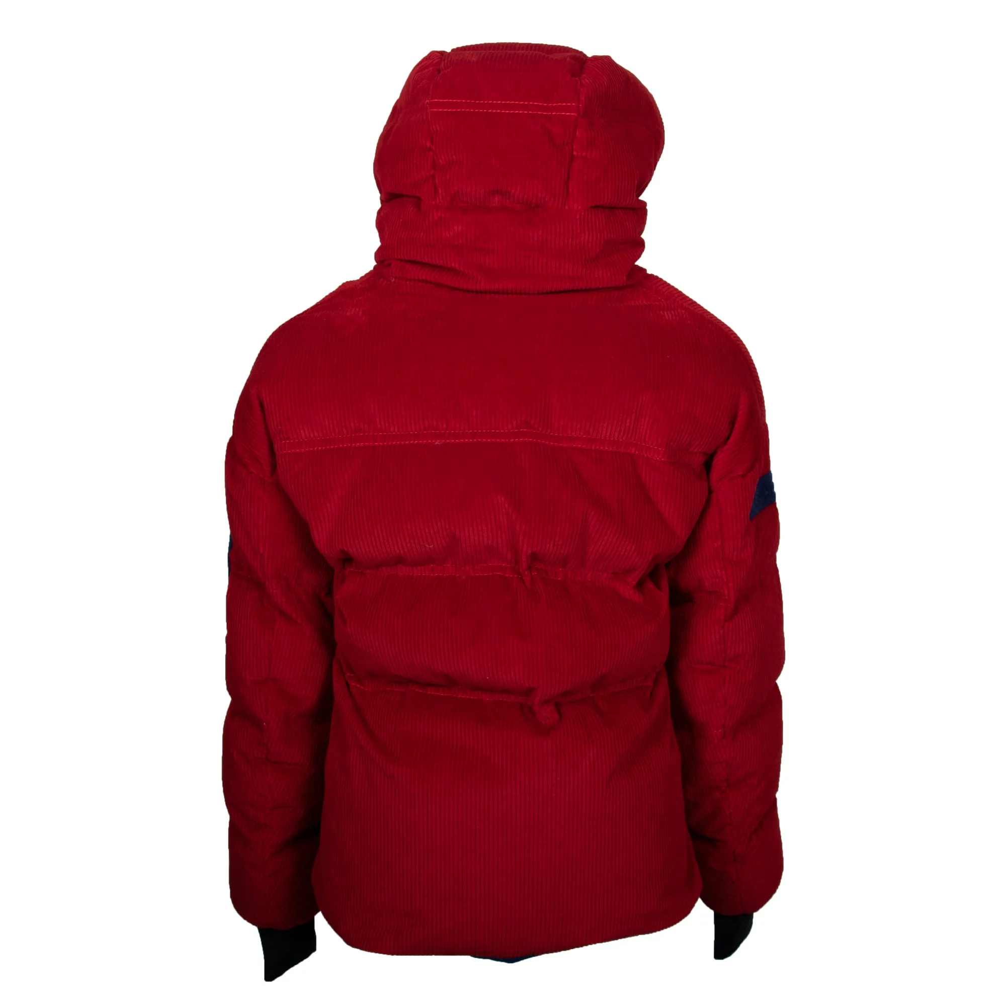 Moncler Stuller Hooded Corduroy Puffer Jacket Size 4 in Red