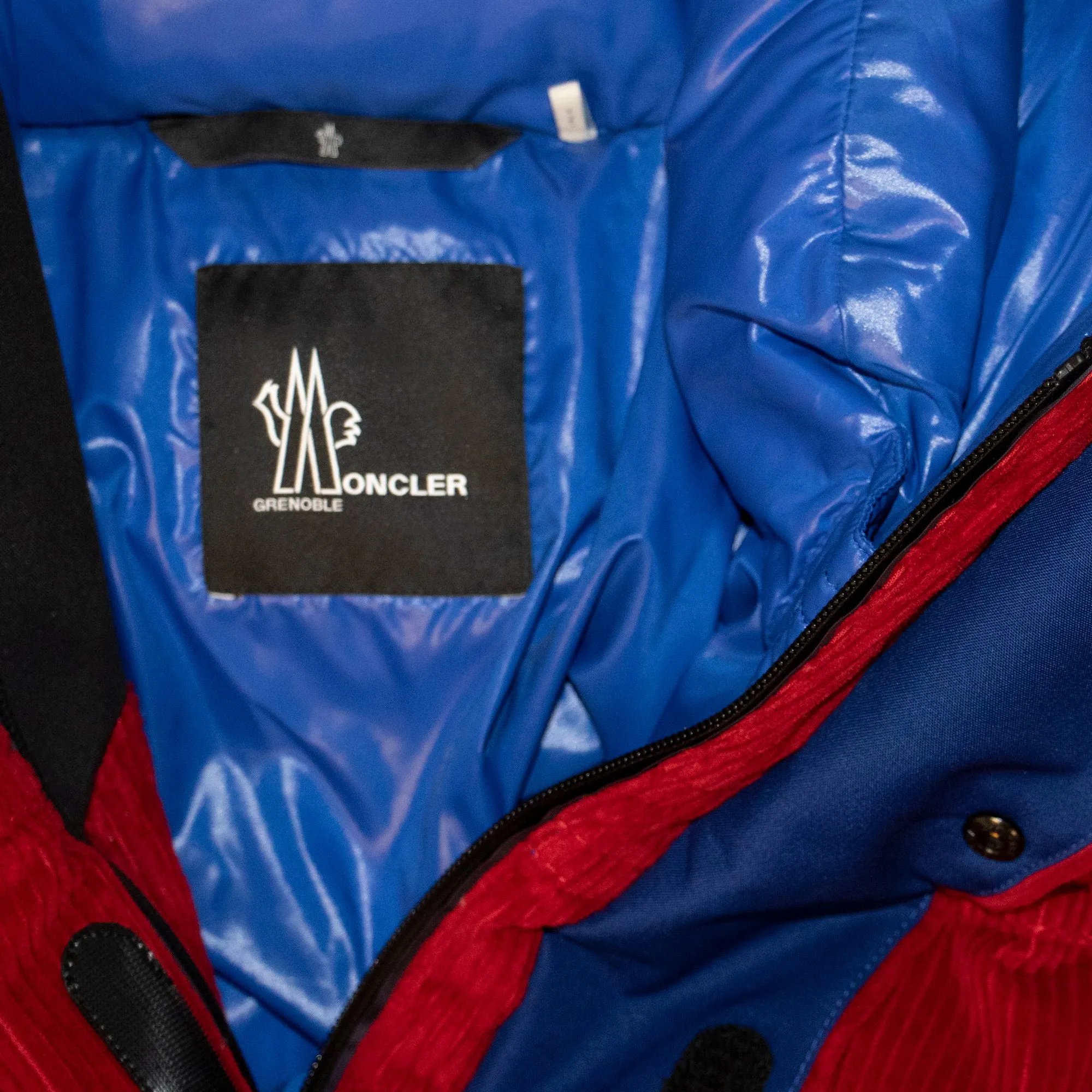 Moncler Stuller Hooded Corduroy Puffer Jacket Size 4 in Red