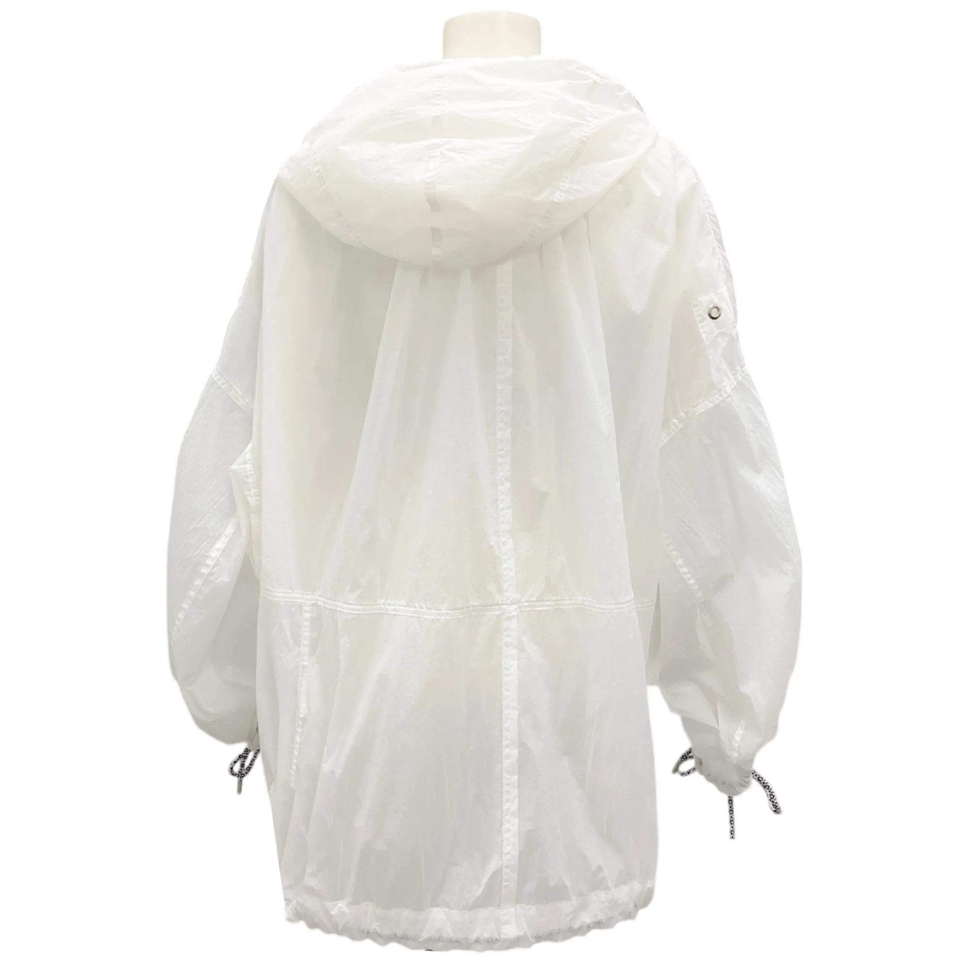 Moncler White Delphi Nylon Raincoat