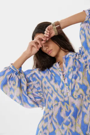 Moreno Irina Blouse in Lavender Ikat