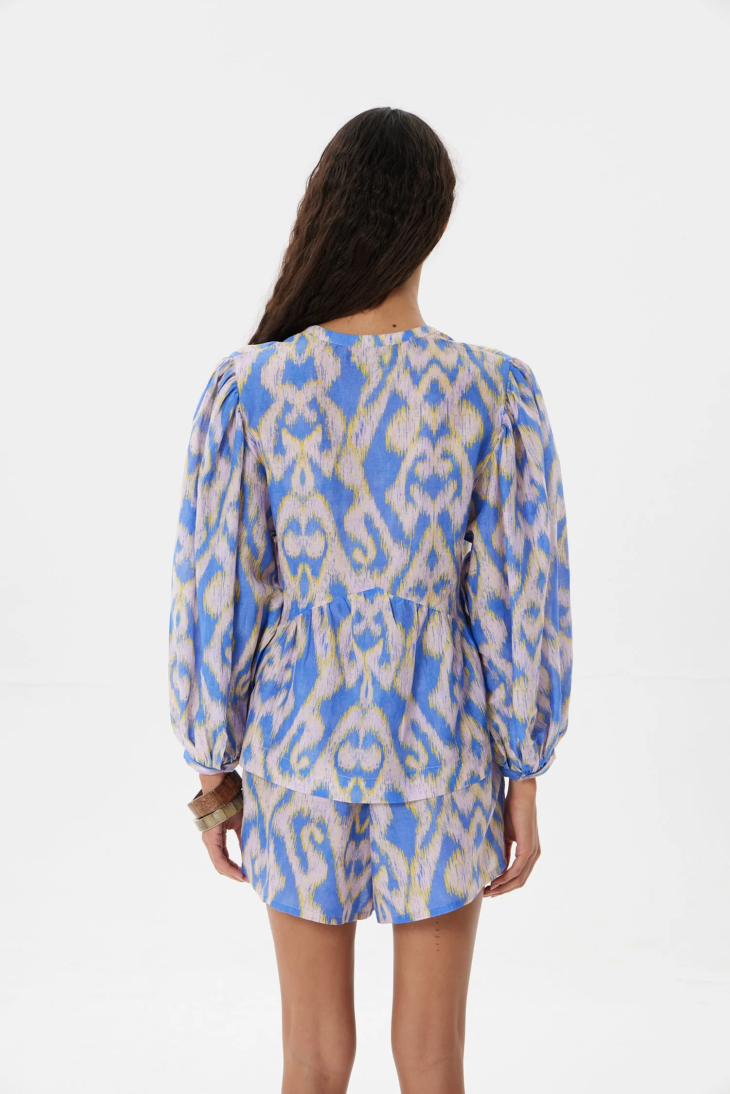 Moreno Irina Blouse in Lavender Ikat