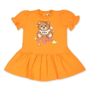Moschino Baby Girls Orange Hearts Dress
