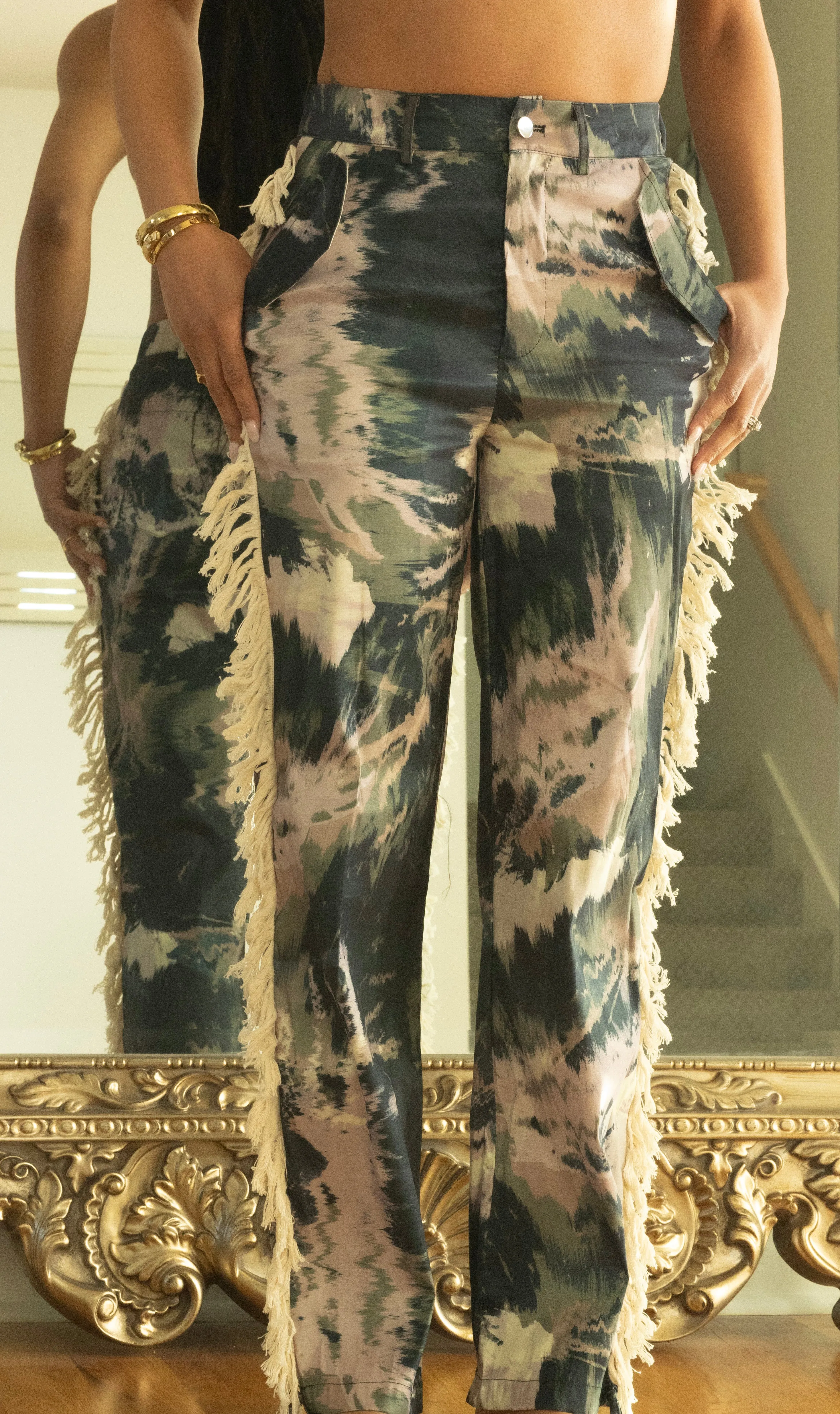Multi Colored Fringe Pants