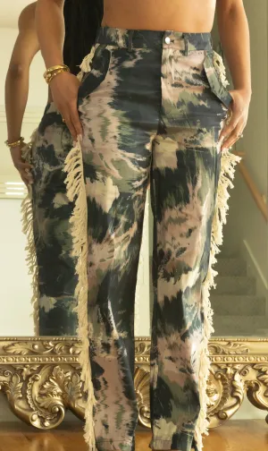 Multi Colored Fringe Pants
