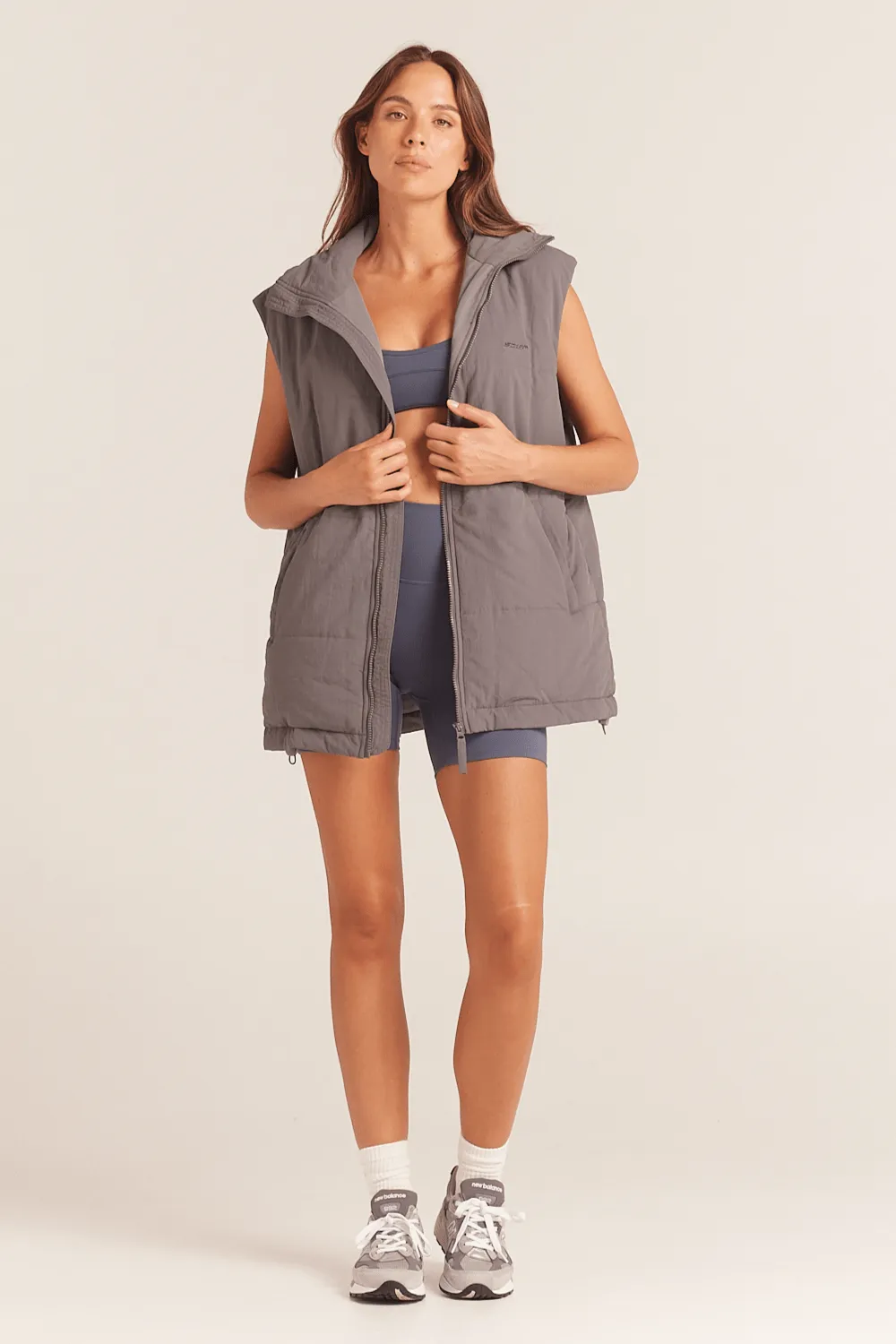 Muse Puffer Vest - Grey Steel