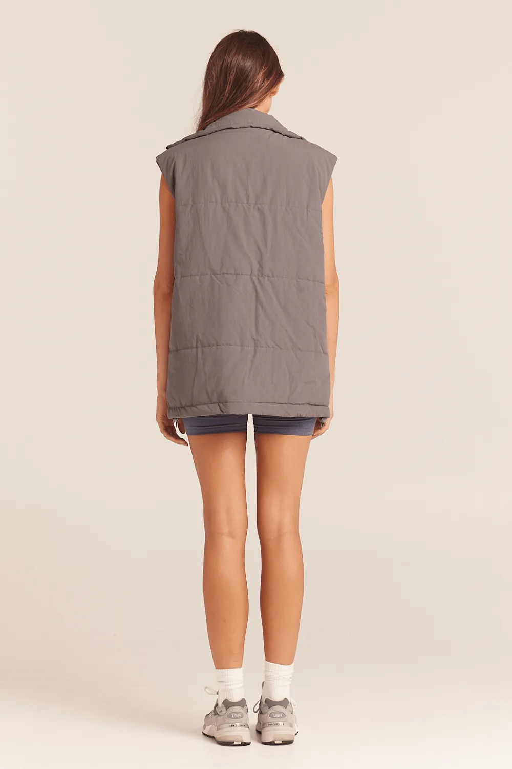 Muse Puffer Vest - Grey Steel