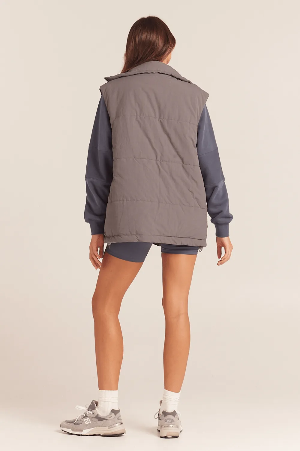 Muse Puffer Vest - Grey Steel