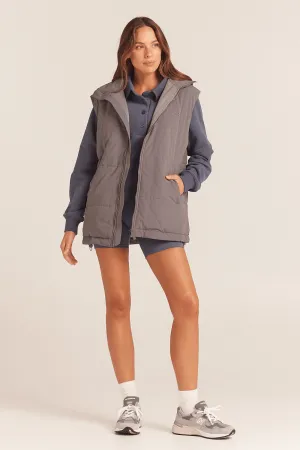 Muse Puffer Vest - Grey Steel