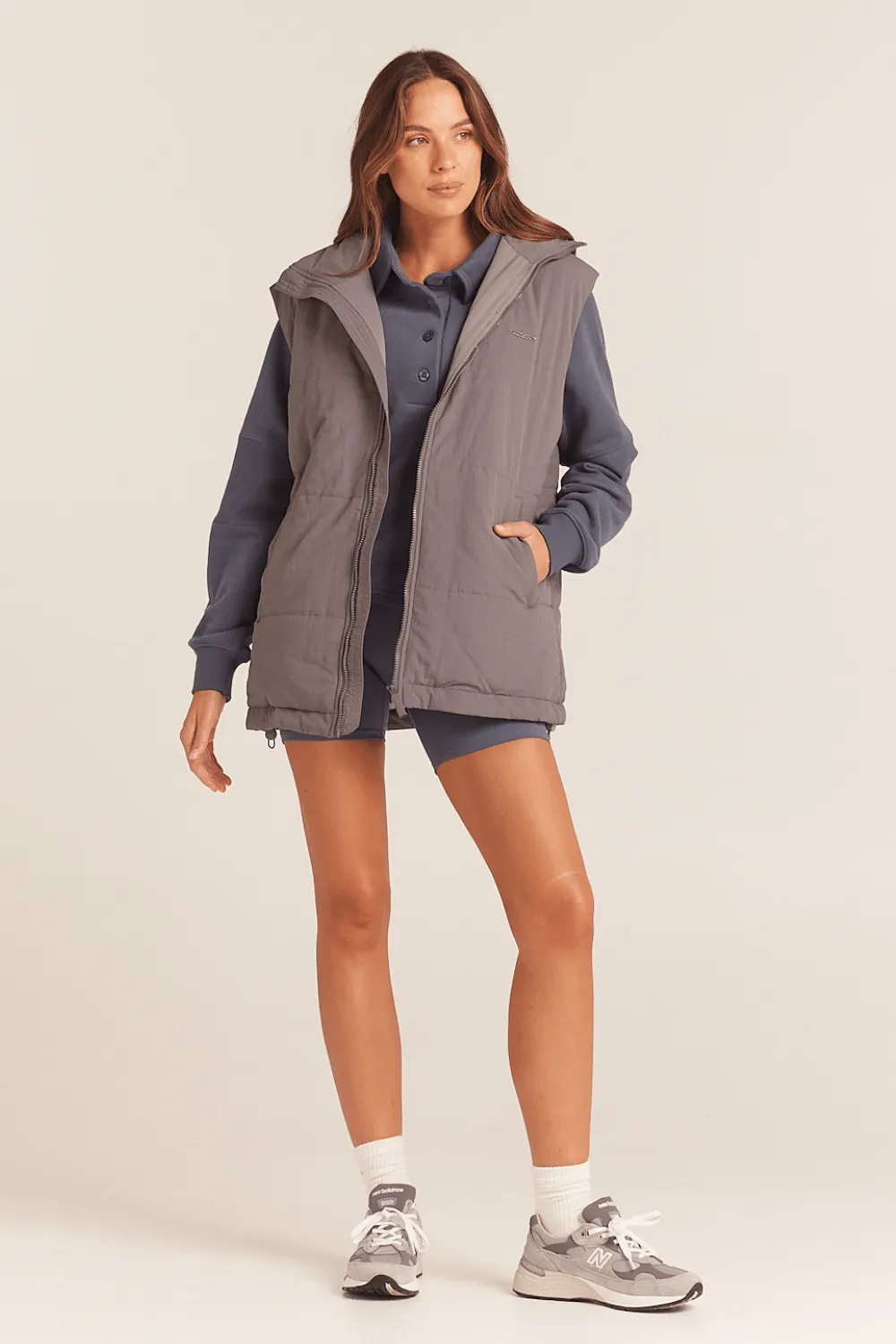 Muse Puffer Vest - Grey Steel