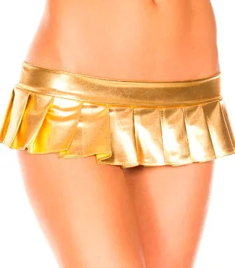 MUSIC LEGS METALLIC MICRO PLEATED MINI SKIRT ML152