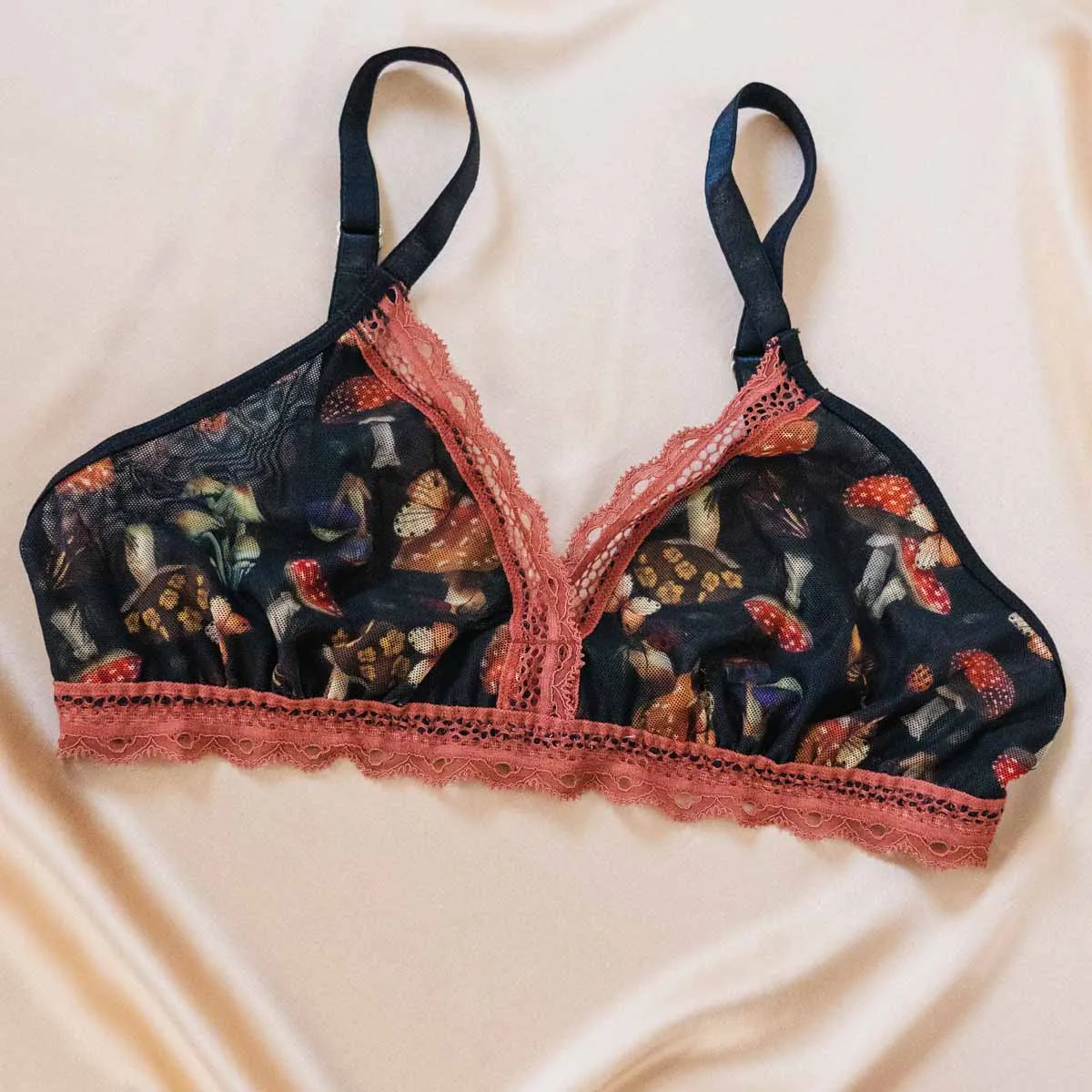 Mystical Mushrooms Printed Bralette