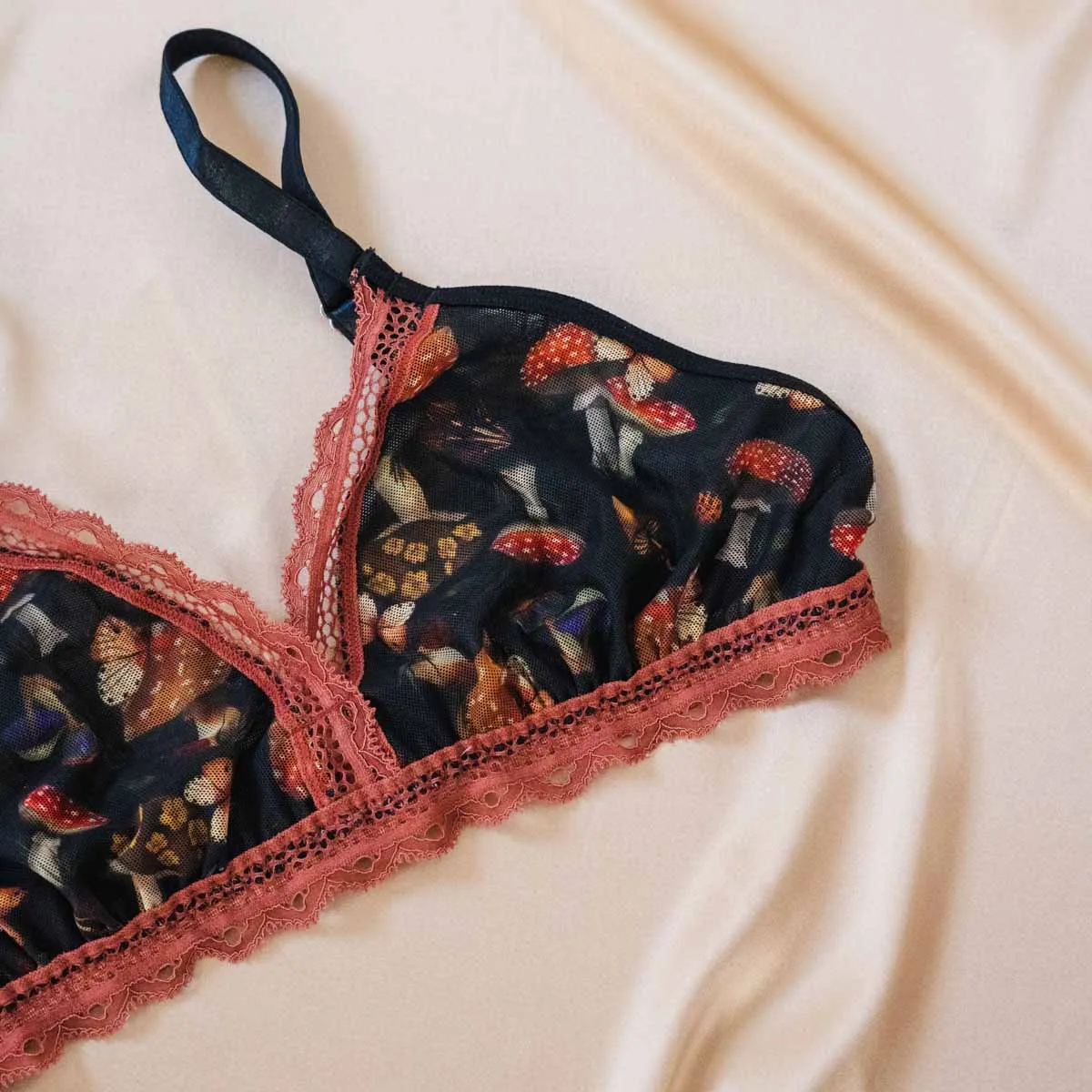 Mystical Mushrooms Printed Bralette