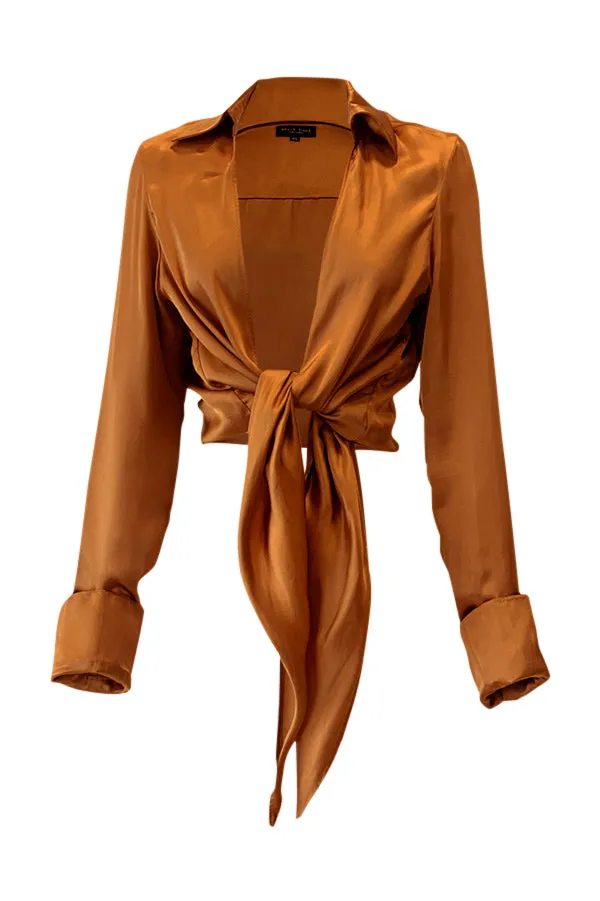 Nairi Satin Knot Shirt