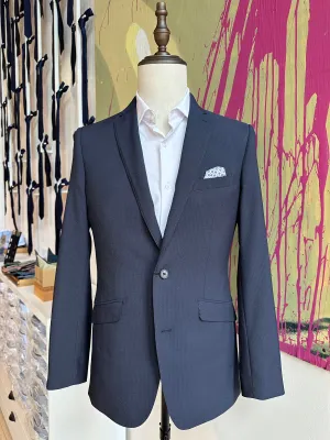 Navy Seersucker Premium Suit Coat