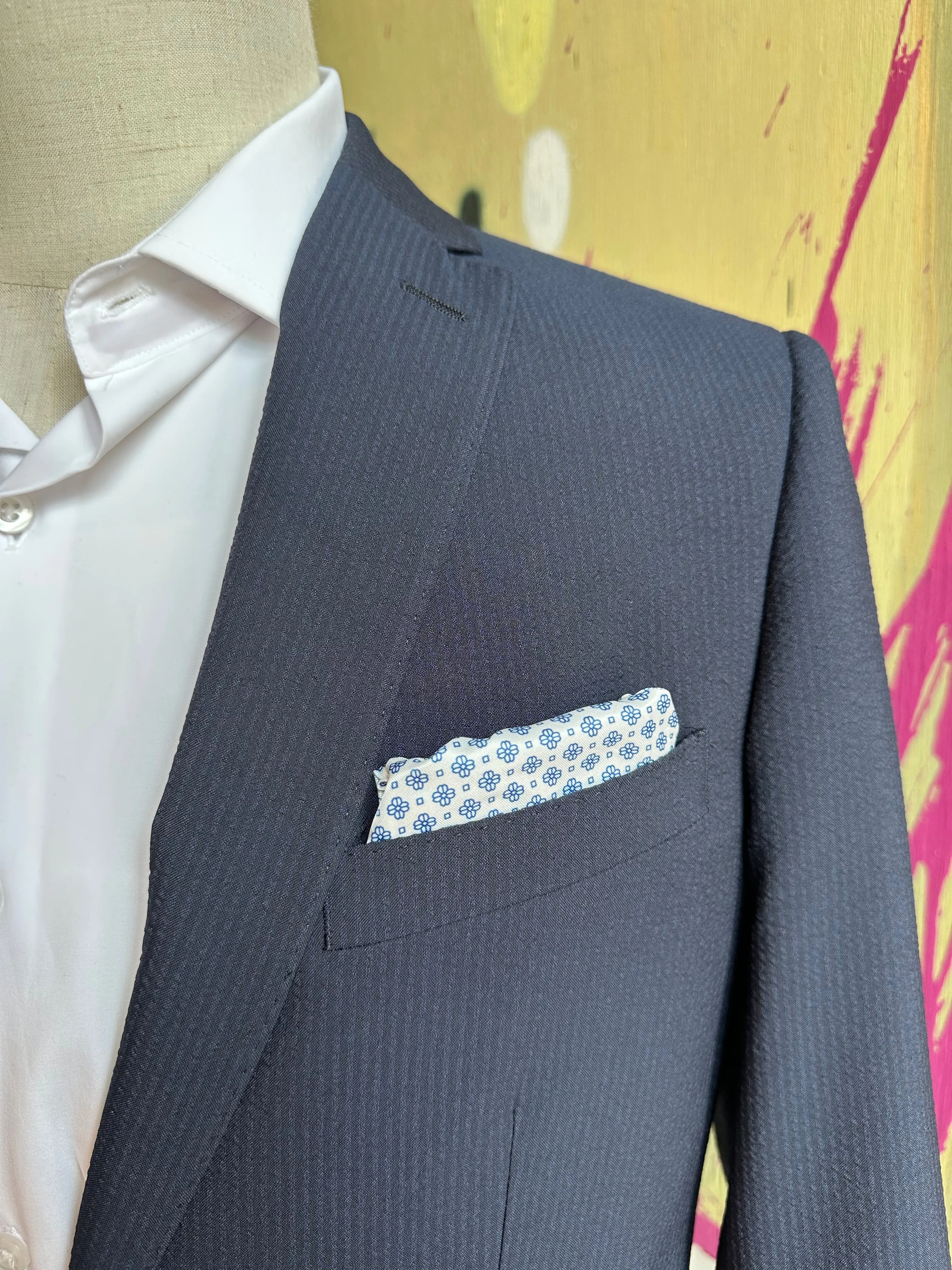 Navy Seersucker Premium Suit Coat