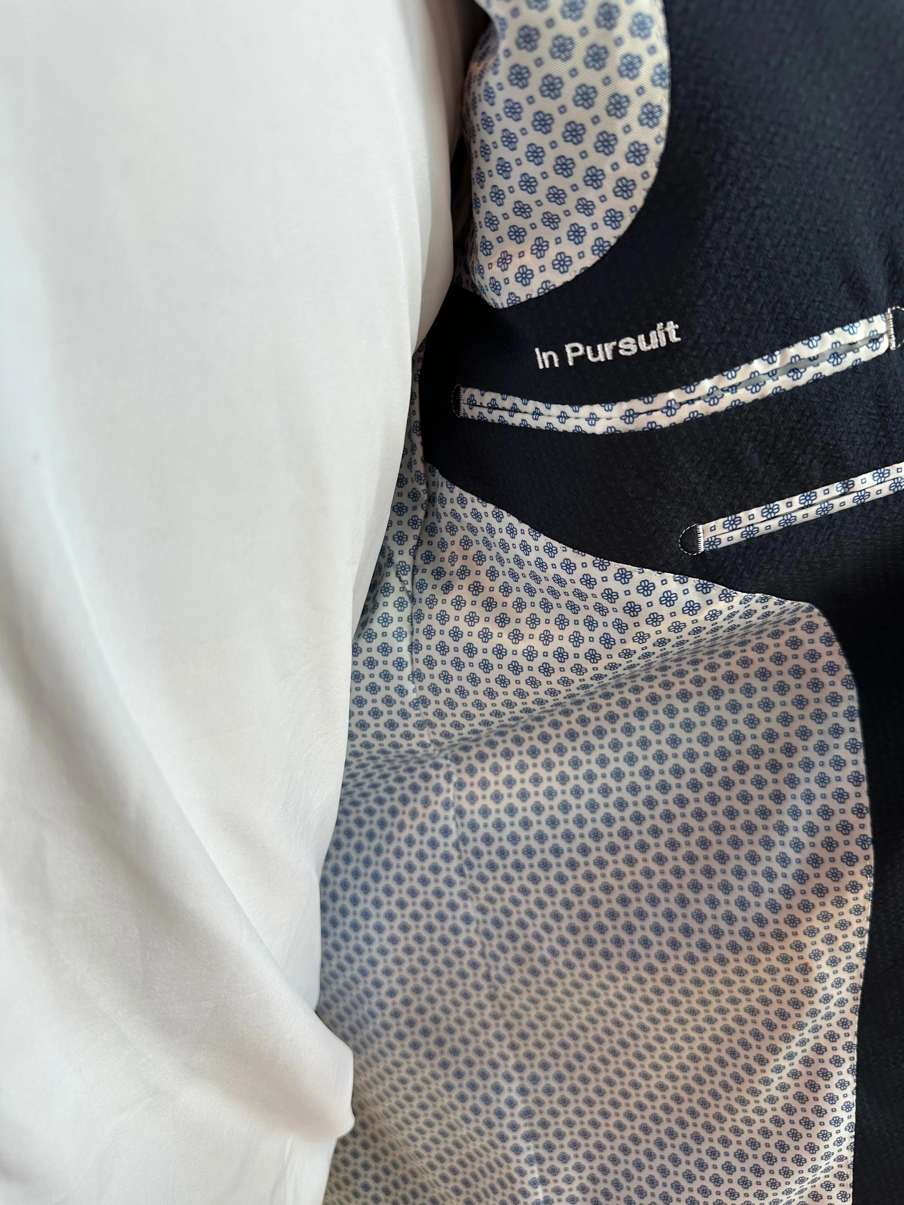 Navy Seersucker Premium Suit Coat