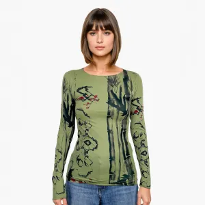 NEW! Bamboo Second Skin Raw Edge Top in Moss by AMB Designs
