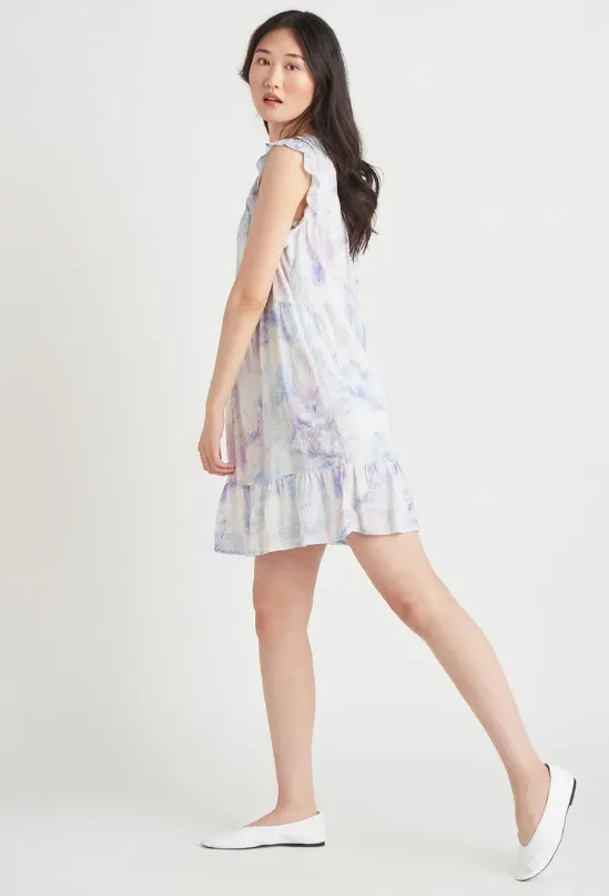 NEW Dex Sleeveless Mini Dress With Ruffled Sleeve & Hem, Sz M, Retails $90