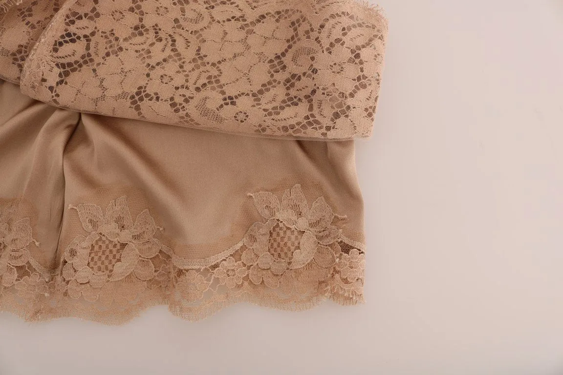 Nude Pink Crystal Lace Dress