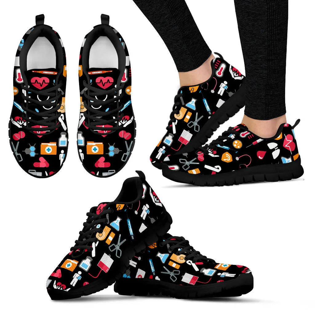 Nurse's Tools Women's Sneakers Black Soles