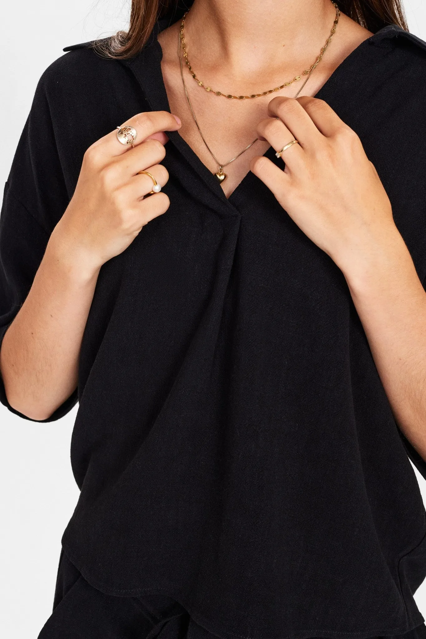 NUSASSIE S/S SHIRT - Caviar