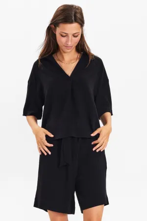 NUSASSIE S/S SHIRT - Caviar