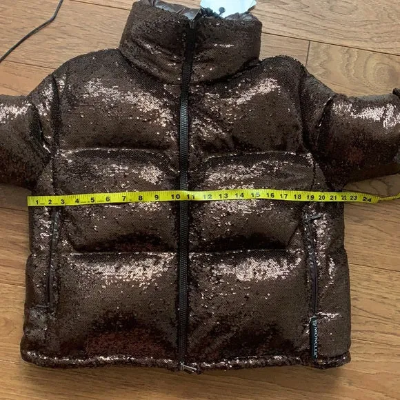 NWT Moncler Rimac Sequin Down Jacket Puffer Coat