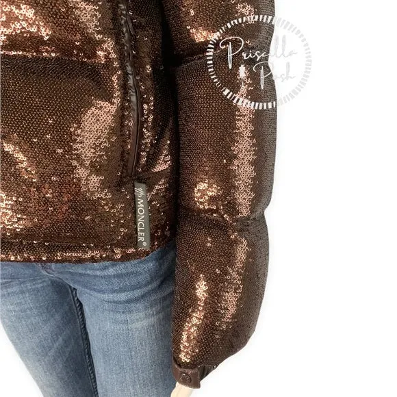 NWT Moncler Rimac Sequin Down Jacket Puffer Coat