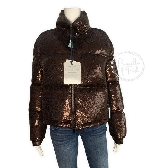 NWT Moncler Rimac Sequin Down Jacket Puffer Coat