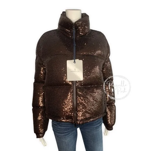 NWT Moncler Rimac Sequin Down Jacket Puffer Coat