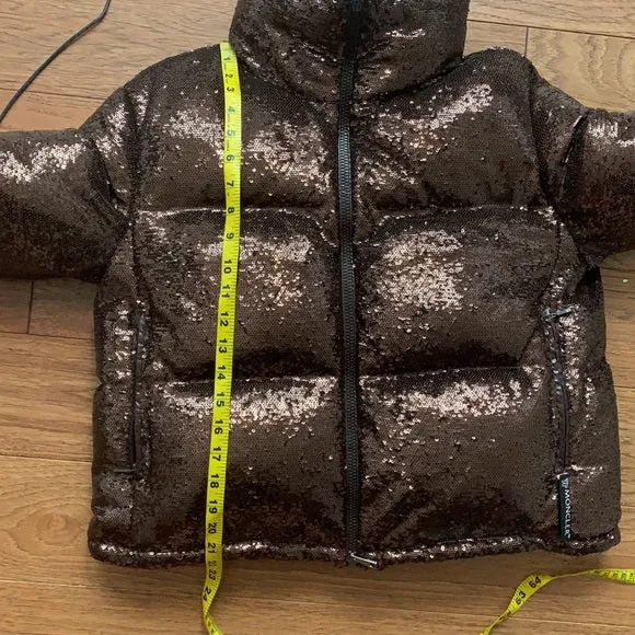 NWT Moncler Rimac Sequin Down Jacket Puffer Coat