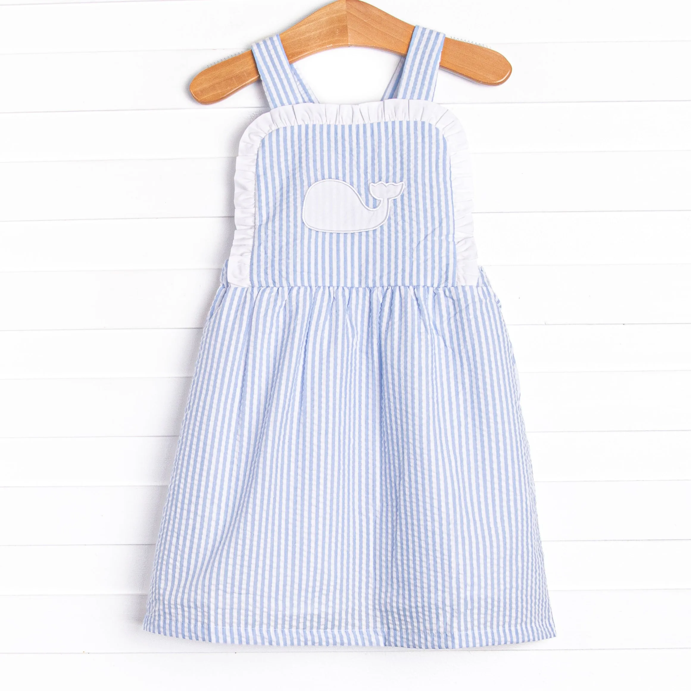 Ocean Blue Applique Dress, Blue