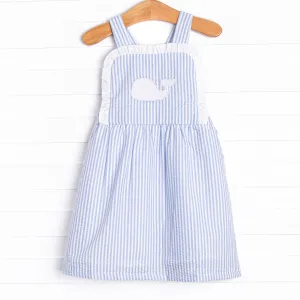 Ocean Blue Applique Dress, Blue