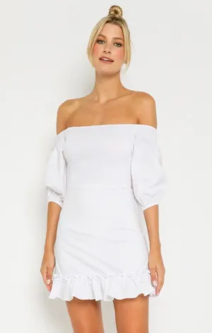 Off Shoulder Smocked Dress