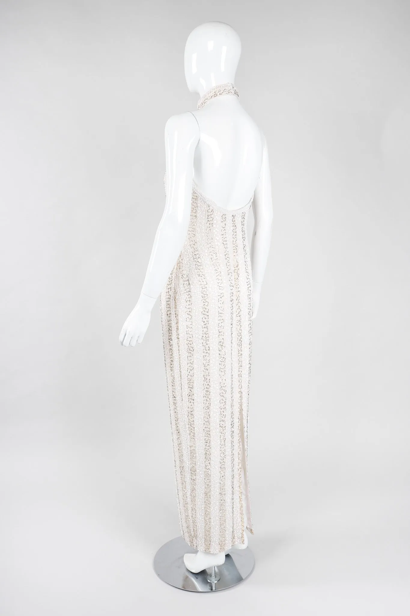 Old Hollywood Beaded Halter Gown