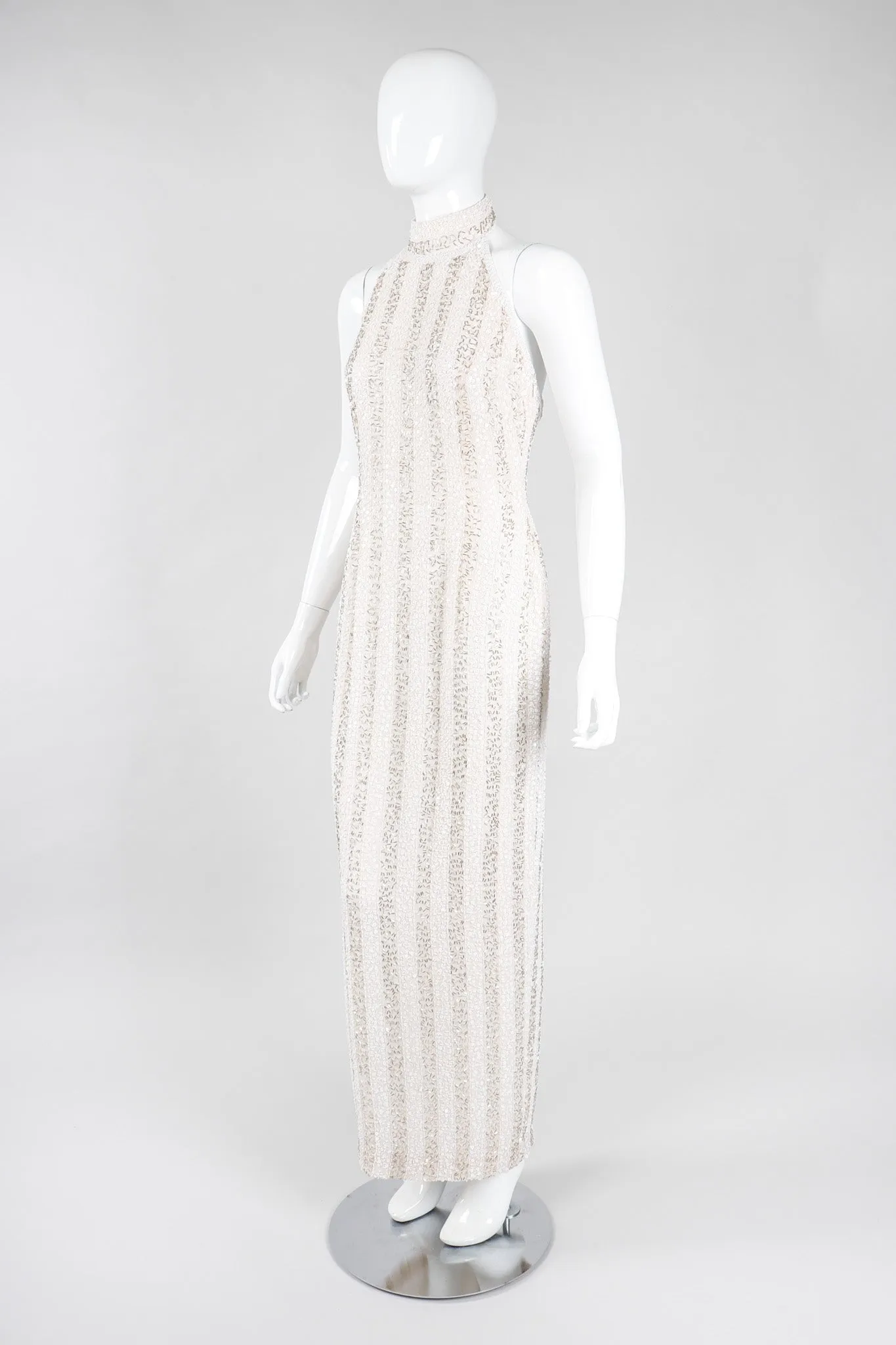 Old Hollywood Beaded Halter Gown