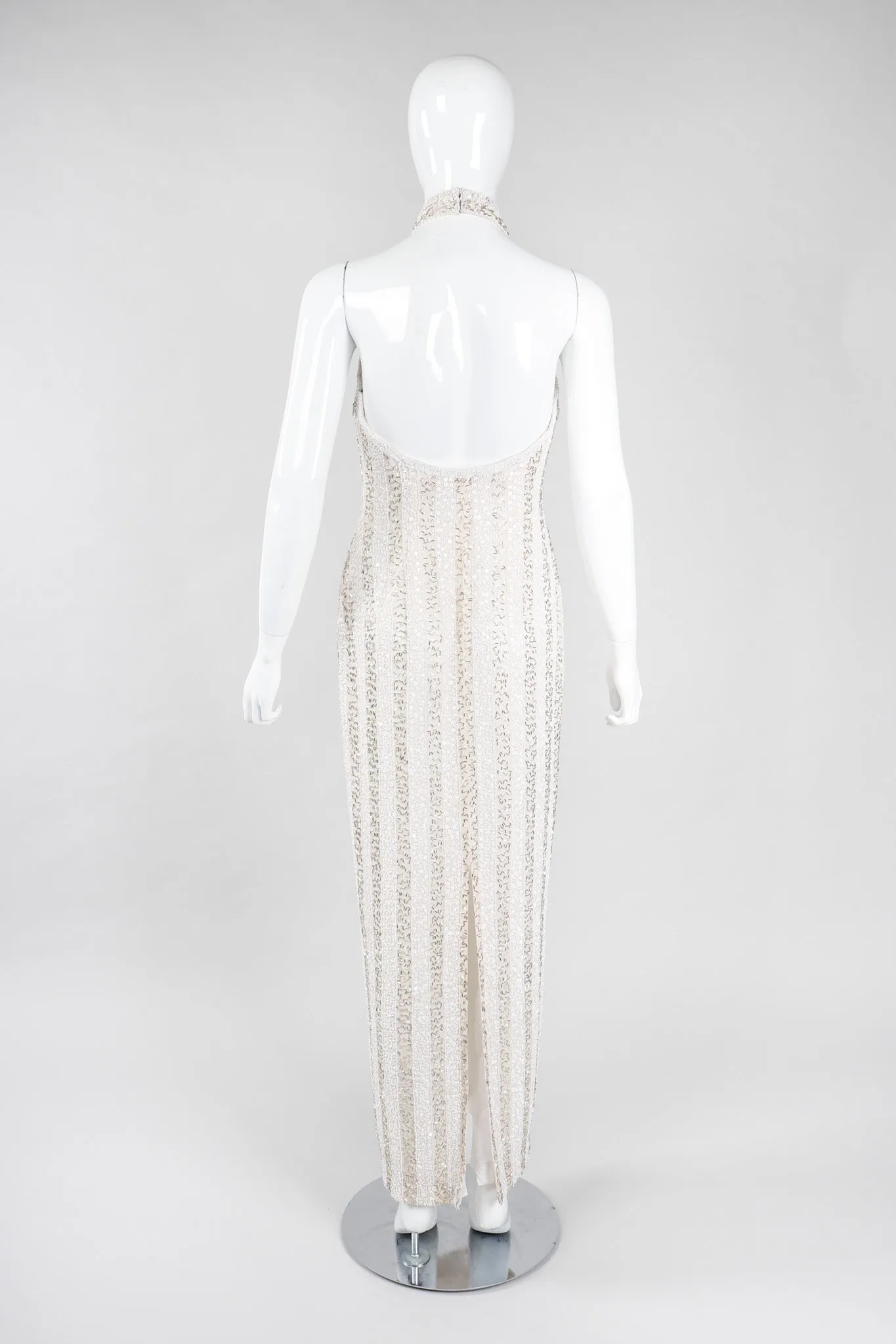 Old Hollywood Beaded Halter Gown