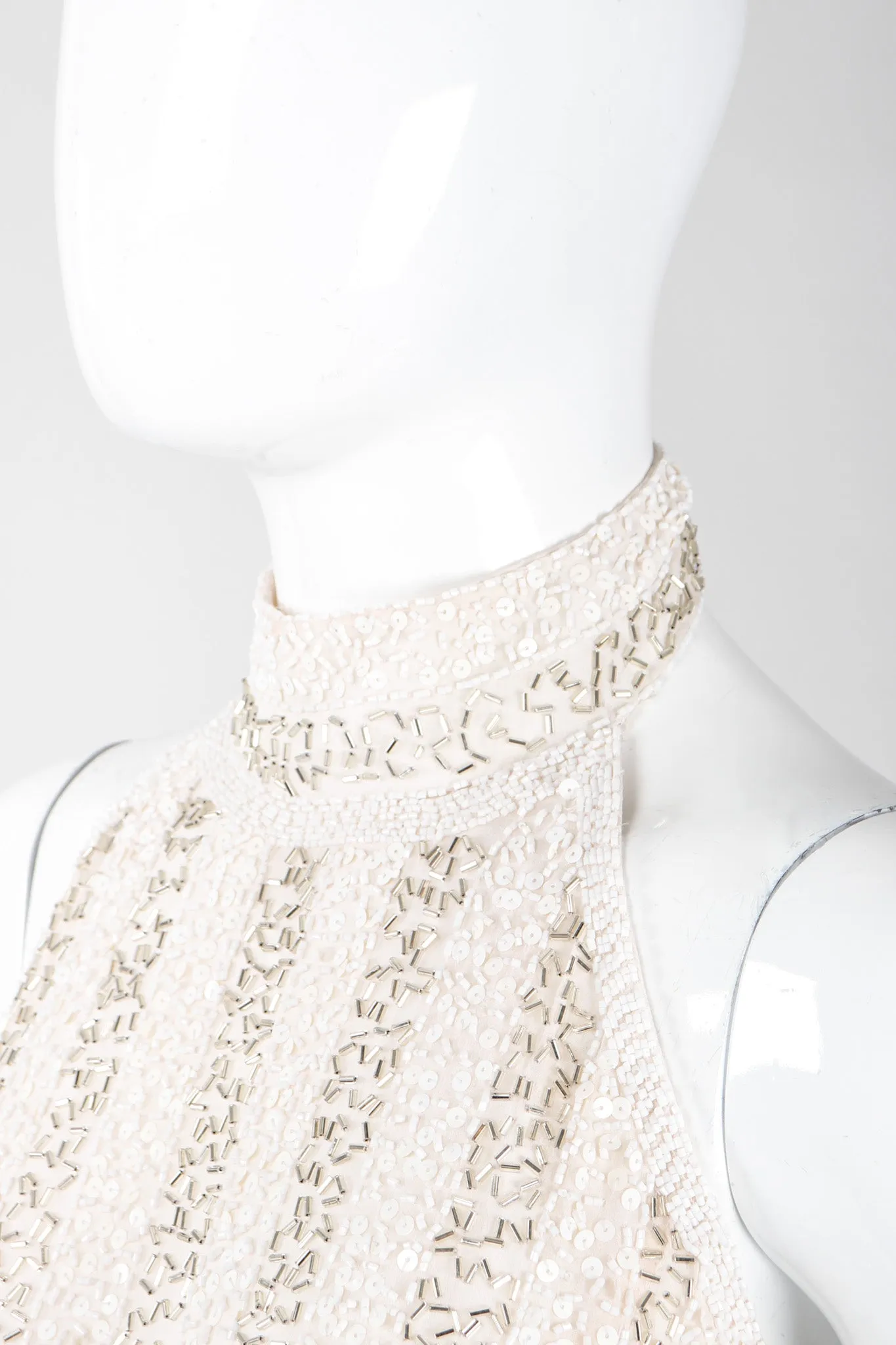 Old Hollywood Beaded Halter Gown