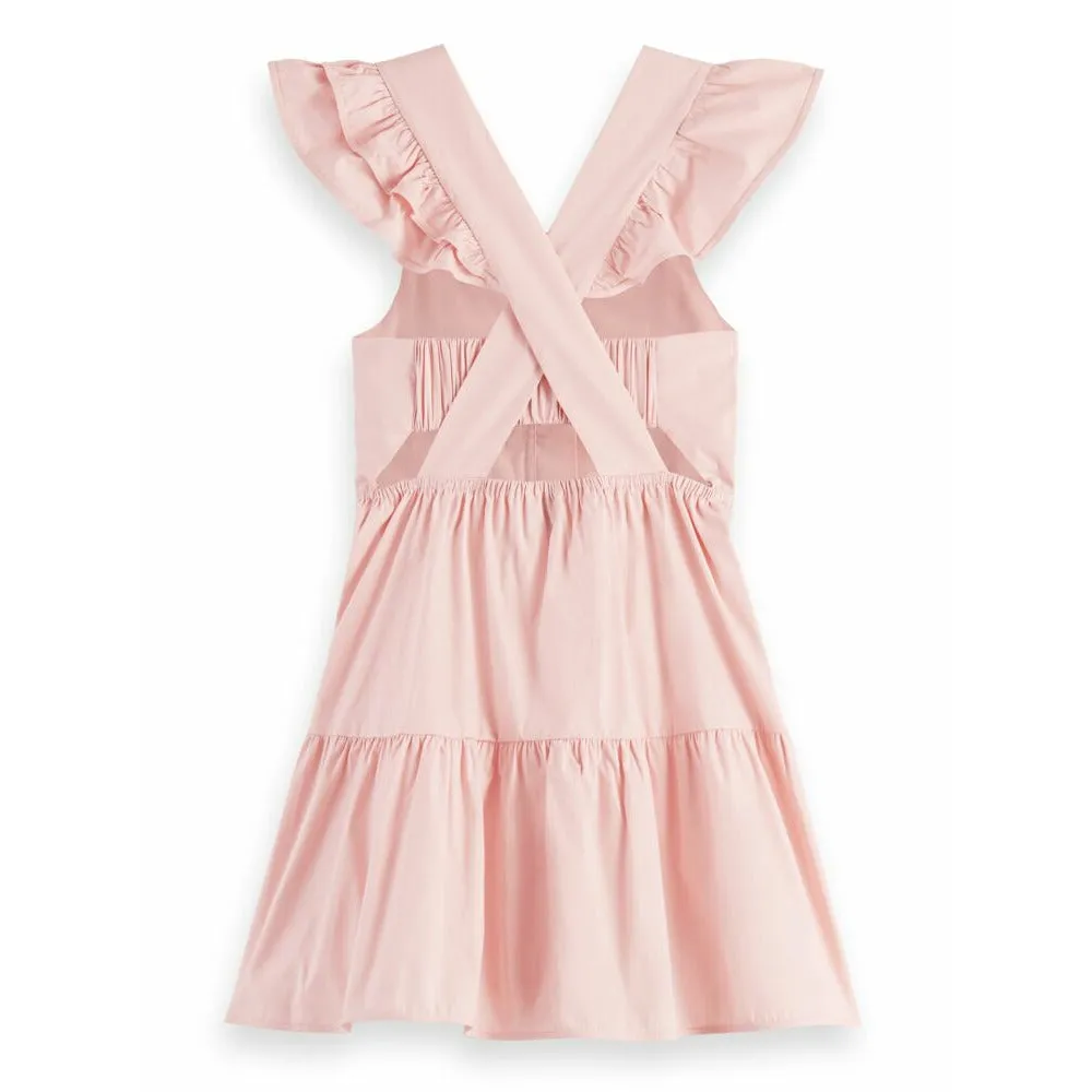 Open Back Ruffled Dress - Blossom