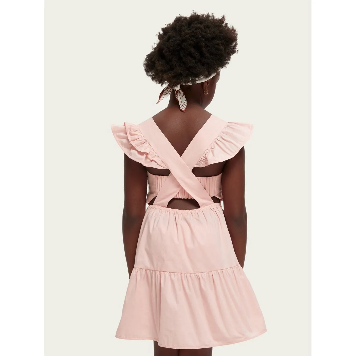 Open Back Ruffled Dress - Blossom
