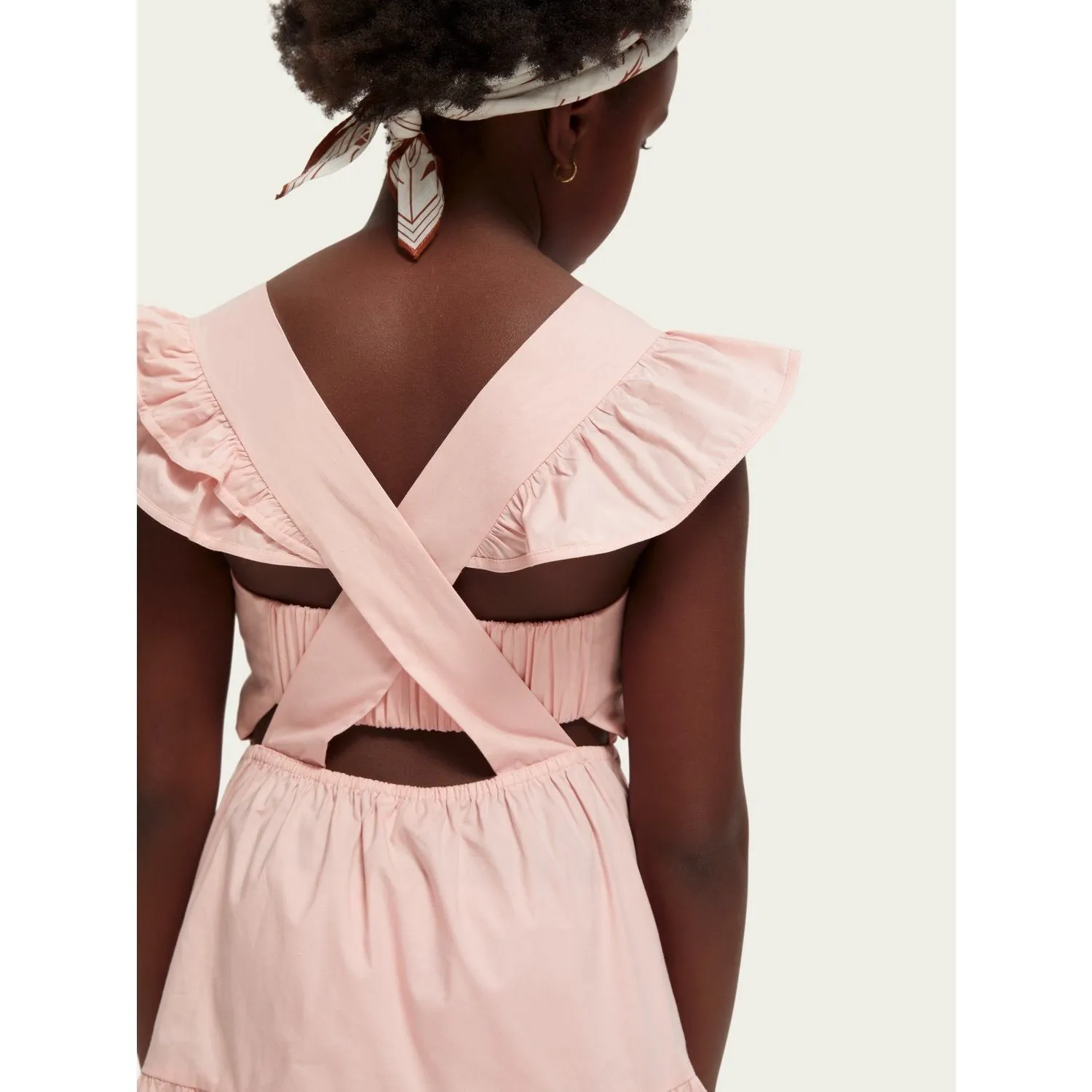 Open Back Ruffled Dress - Blossom