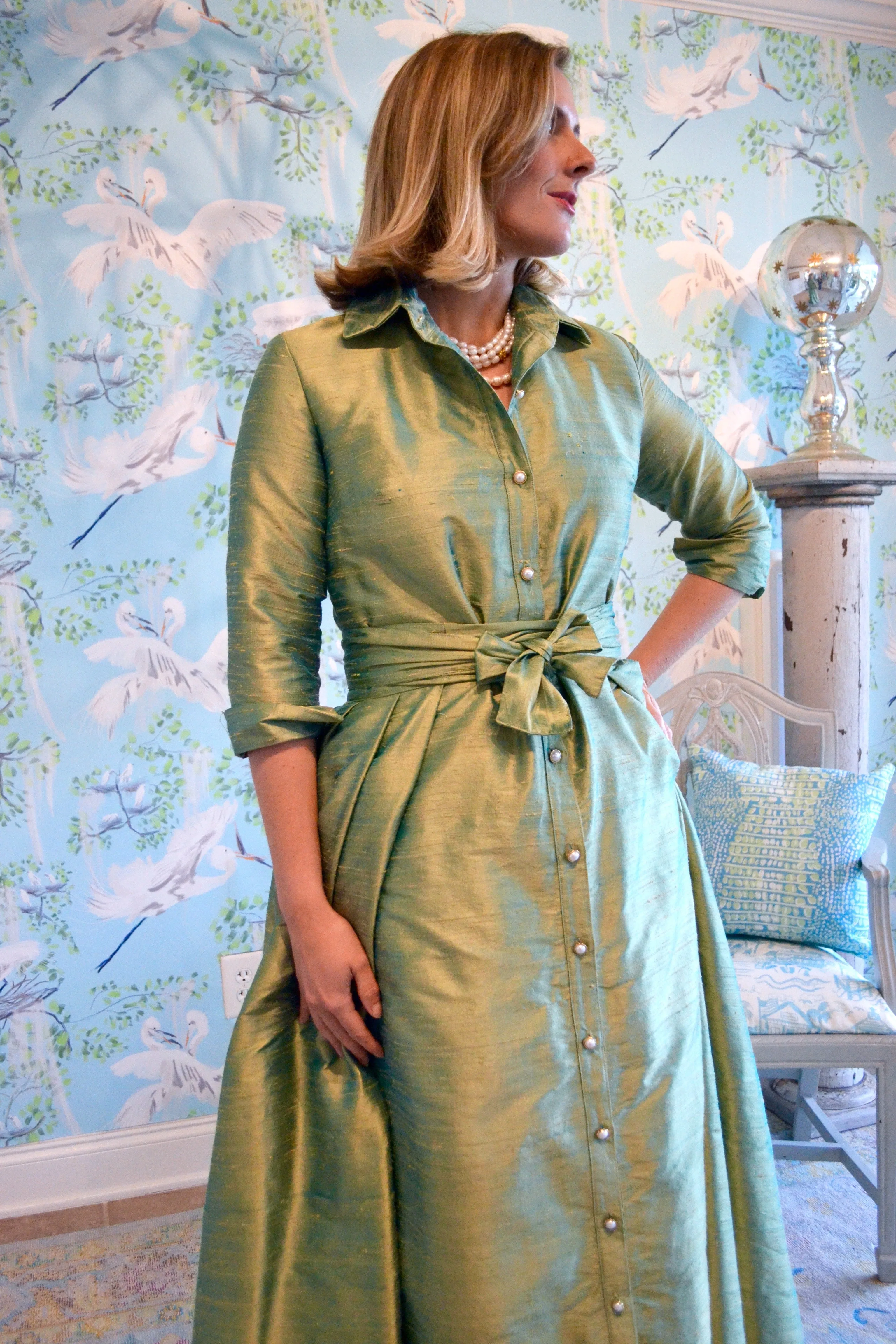 Overskirt in Silk Dupioni- Offered in 8 colors