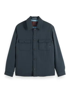 Padded Nylon Blend Overshirt - Black