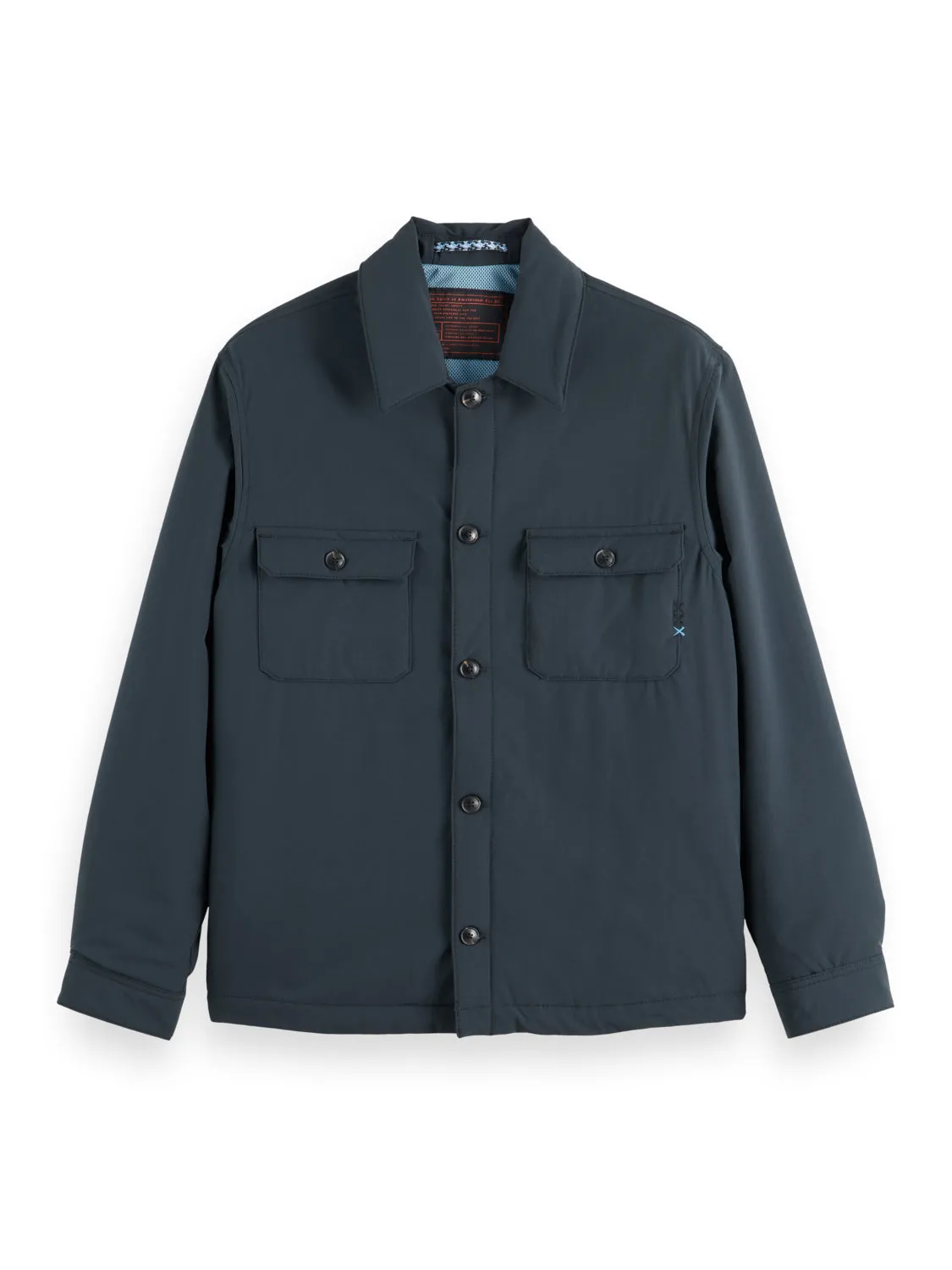 Padded Nylon Blend Overshirt - Black