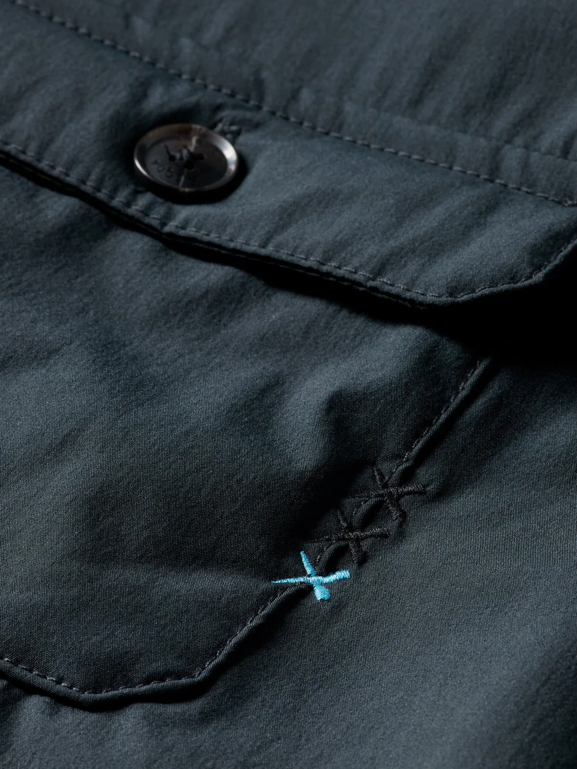 Padded Nylon Blend Overshirt - Black