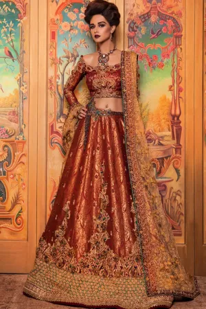Pakistani Raw Silk Bridal Lehnga Choli #N7078