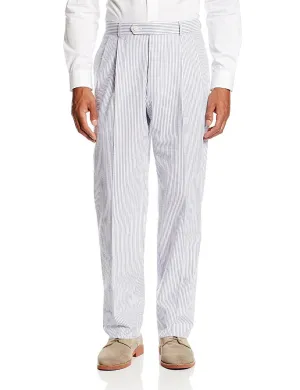 Palm Beach 'Original' Navy/White Seersucker Pleated Pant Big and Tall